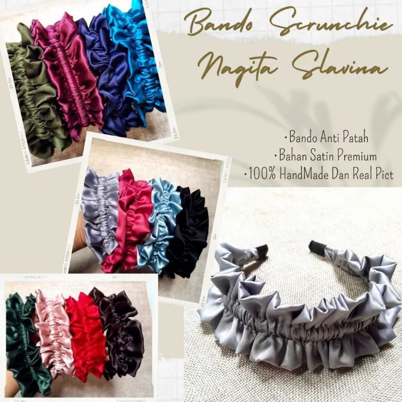 Bando Ruffles Nagita Bandana Korea Headband Ruffle Wanita/Bandana Kerut Nagita/bando hsndmade kerut/