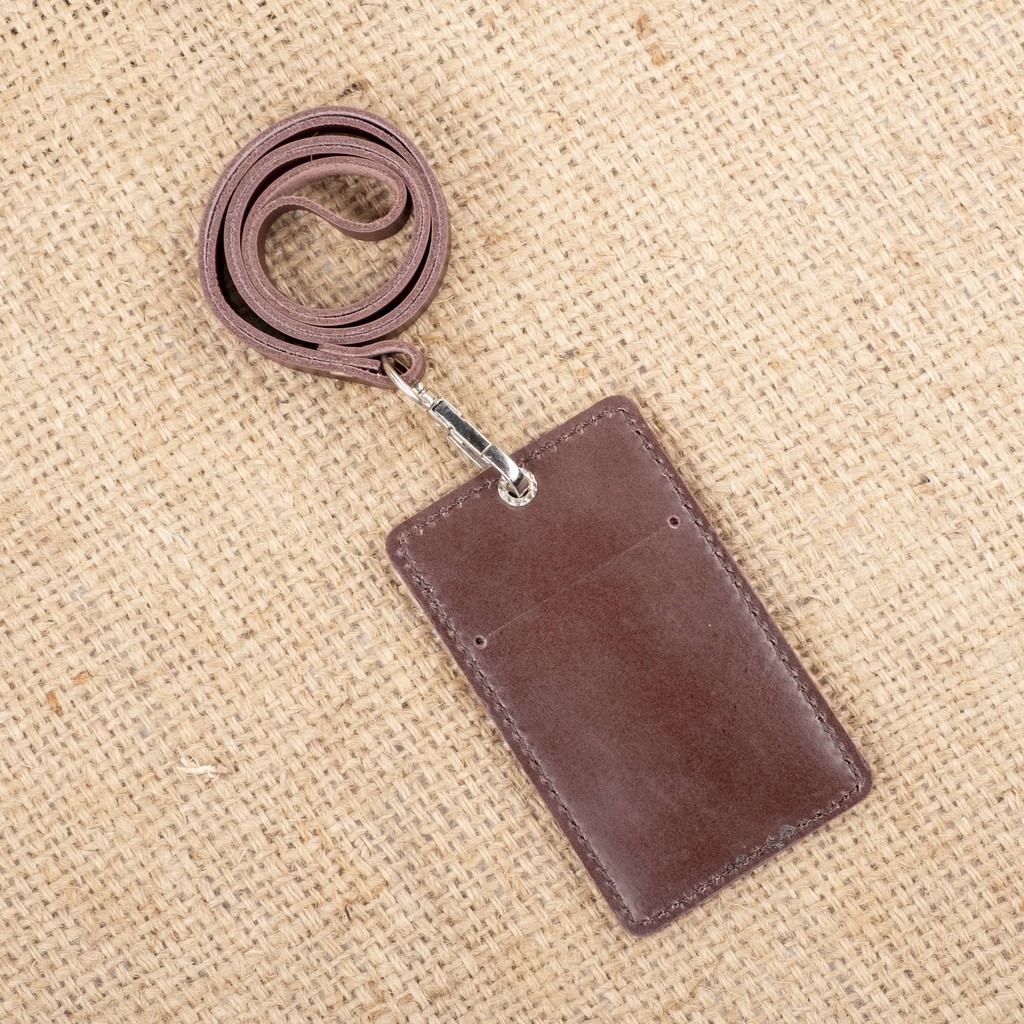 Name Tag Id Card Holder Bahan Kulit Asli