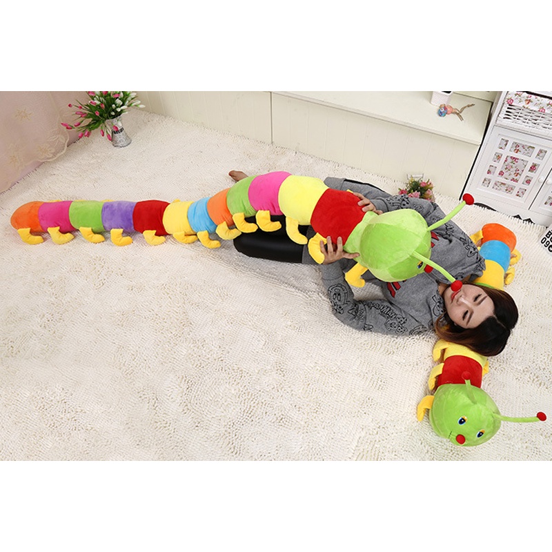 50/60/80/100/120/150cm Colorful Caterpillar Plush Toy Stuffed Animals Doll Long Body Pillow Gift