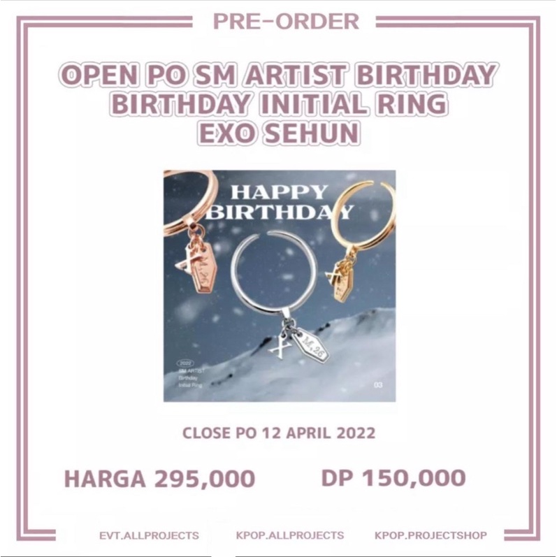 plnsan SM ARTIST BIRTHDAY RING APRIL: EXO SEHUN, NCT JENO
