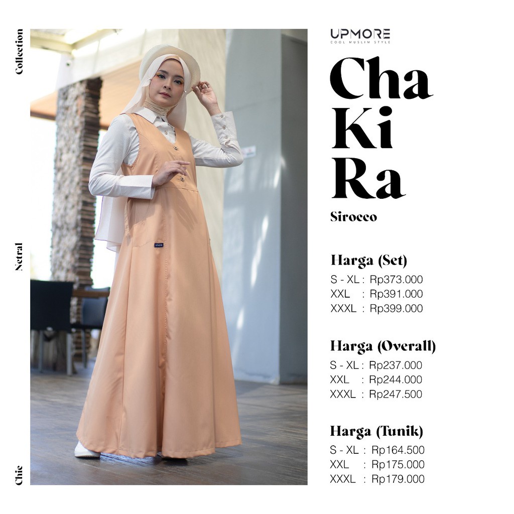UPMORE CHAKIRA Overall & Tunik Stripper Sirocco | Dress Muslimah - Gamis Overall Remaja ORI UPMORE
