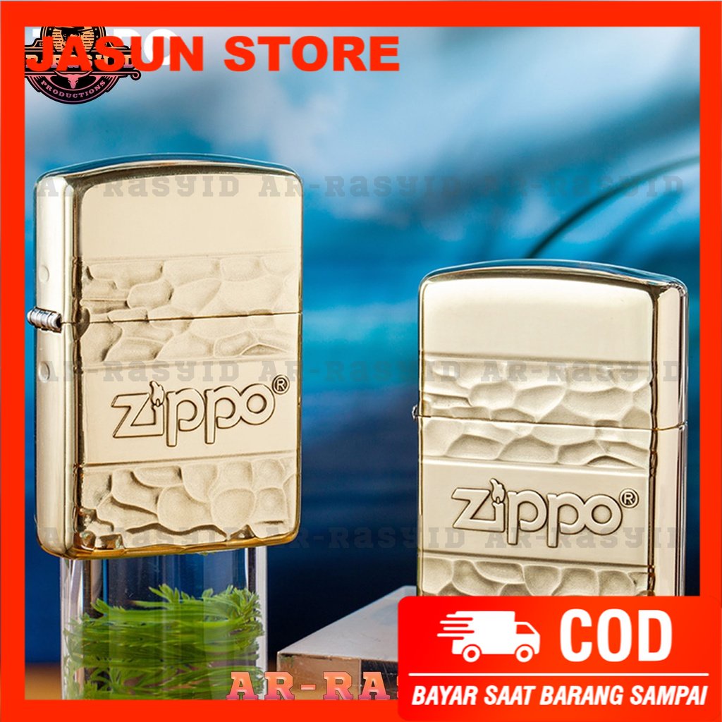 Korek Api Minyak Zippo Gold Ukir Logo Zippo 165