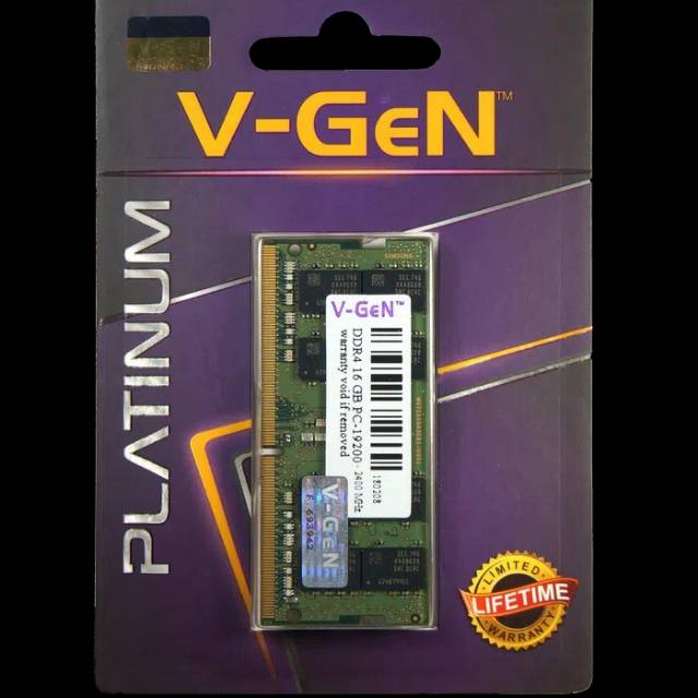 SODIMM DDR4 16GB PC-19200 / 2400MHz V-GeN Platinum RAM Laptop Vgen