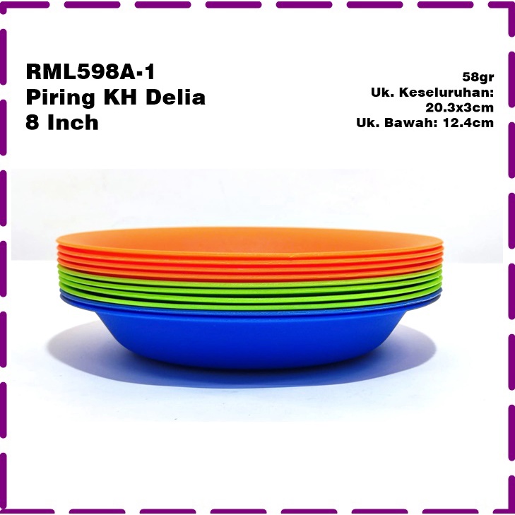 RML598A-1 Piring  Makan/Piring Saji  Bulat KH Delia 8 Inch