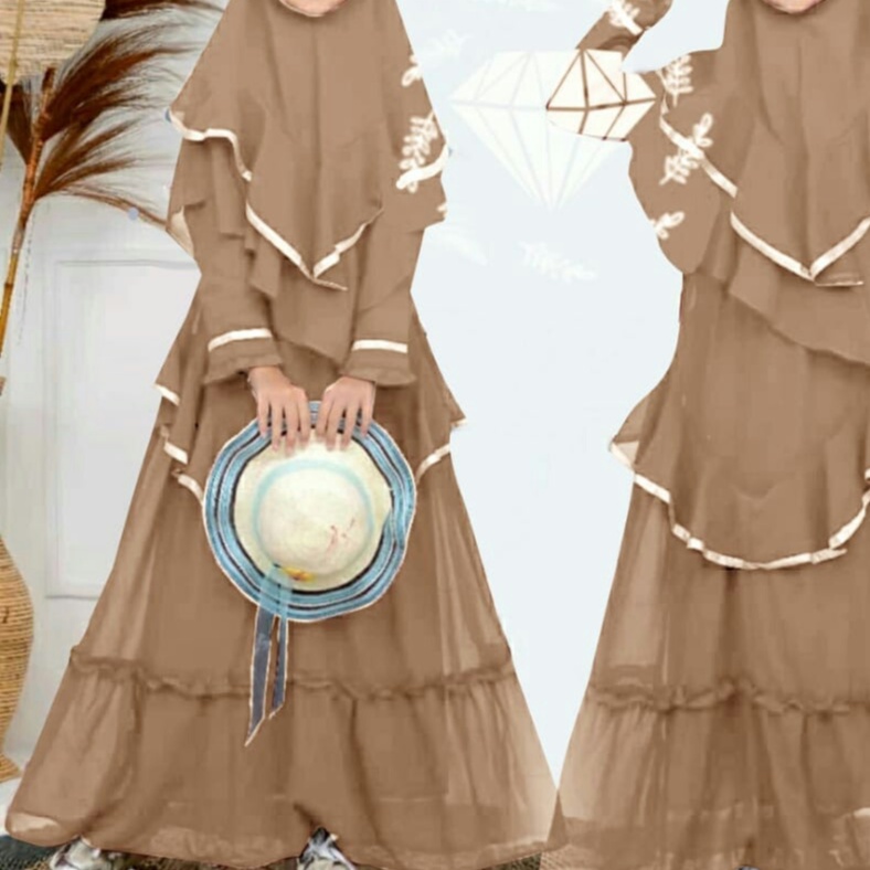 ZAC.COLLECTION / Gamis Anak Perempuan Terbaru Kekinian / Syari Duvency Kids - Syari Anak Terbaru BIS