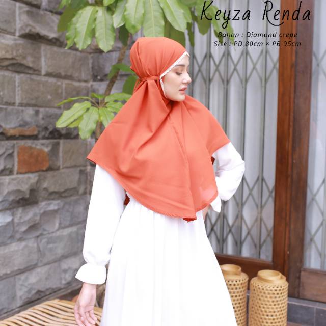 TERLARIS!!! HIJAB INSTAN RENDA TALI - INSTAN KEYZA RENDA PED-BAHAN DIAMOND CREPE PREMIUM-BESTSELLER