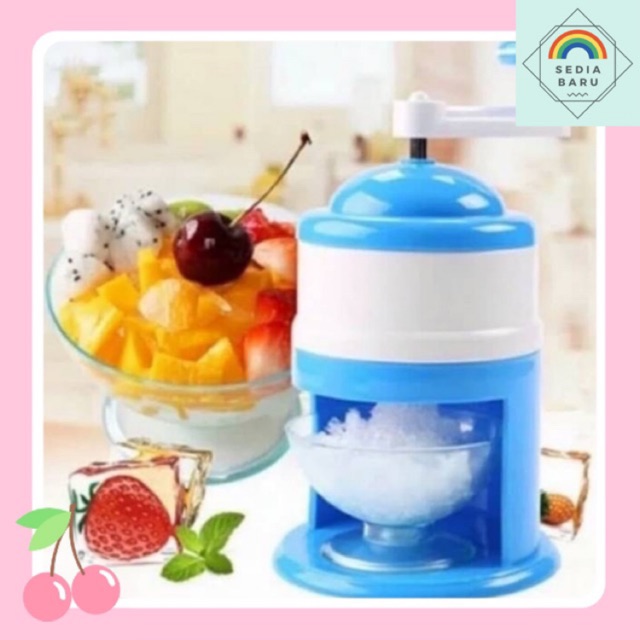 Alat serutan es batu Mini Serutan es manual MINI alat serut es batu Mini ICE CRUSHER blue idea