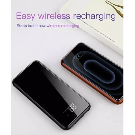 Baseus Qi Wireless Charger Power Bank 8000Mah Dual Usb Lcd Power Bank