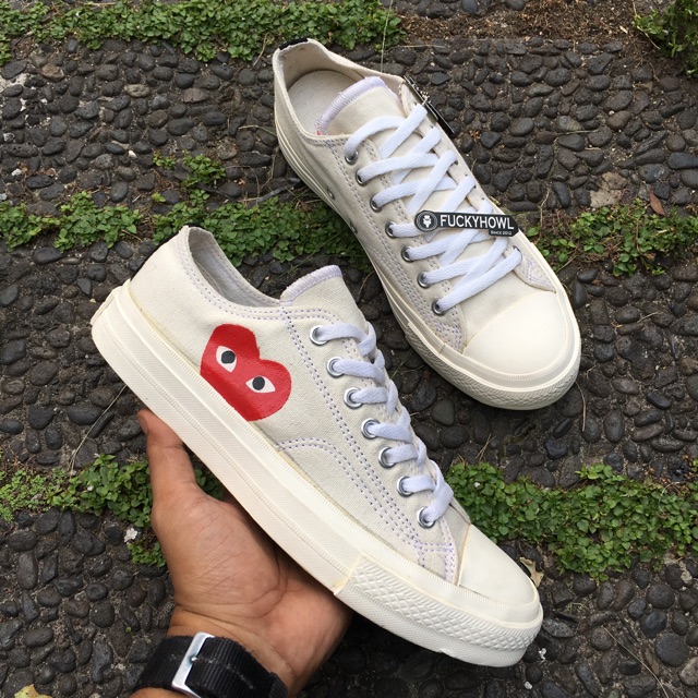 Sepatu Converse CDG Play Low Fullwhite