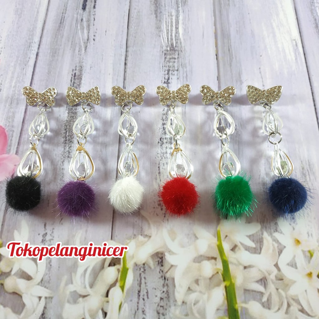 Bros Dagu Mini Pompom Peniti Hijab By Tokopelanginicer