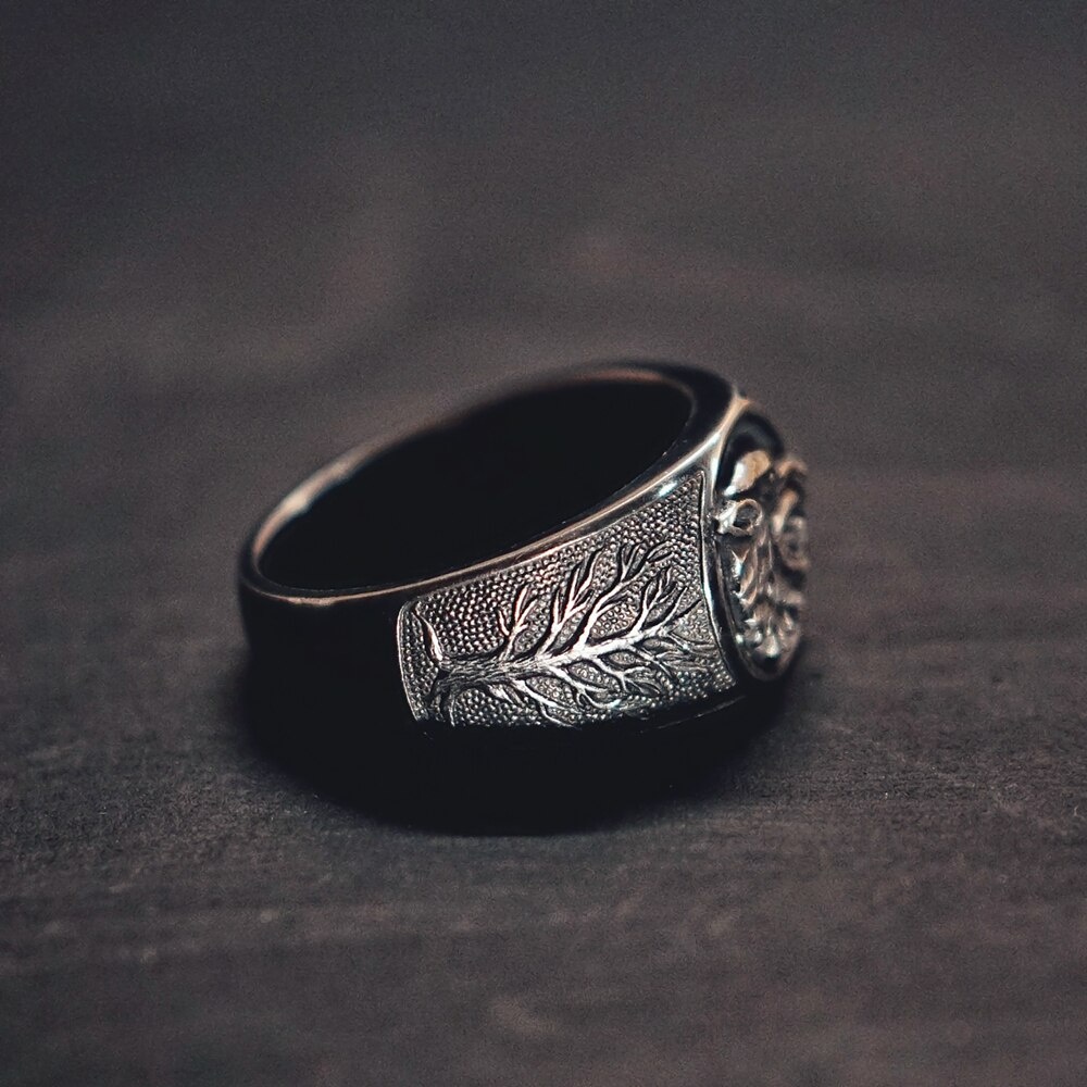 Cincin Bahan Stainless Steel 316l Desain Serigala Game Of Stark Gaya Vintagepunkbiker Untuk Pria