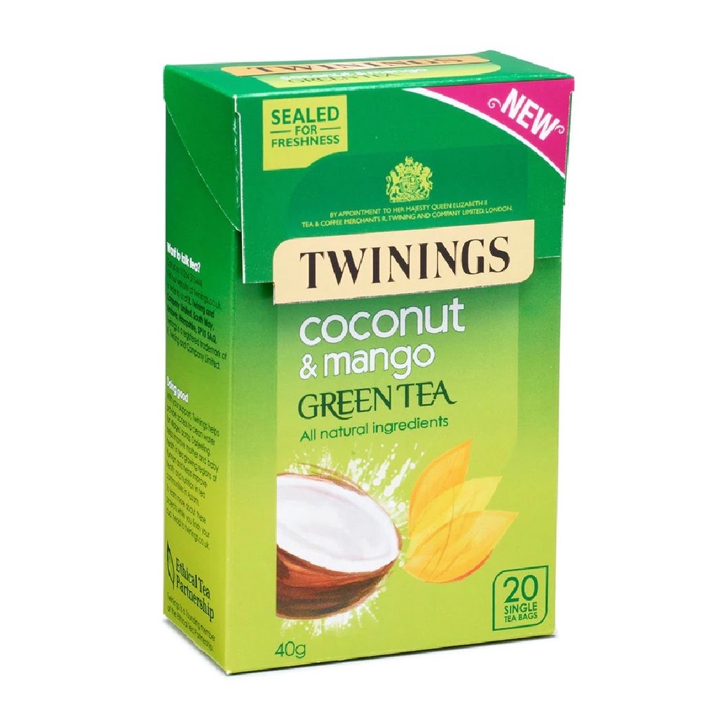 Twinings Coconut &amp; Mango Green Tea All Natural Ingredients 20s x 2g