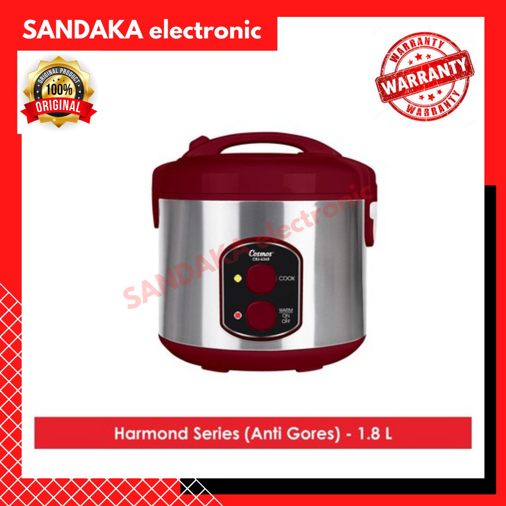 Cosmos  6368 CRJ - Rice Cooker 2 Liter - Rice Cooker Cosmos - Magic Com Cosmos garansi resmi