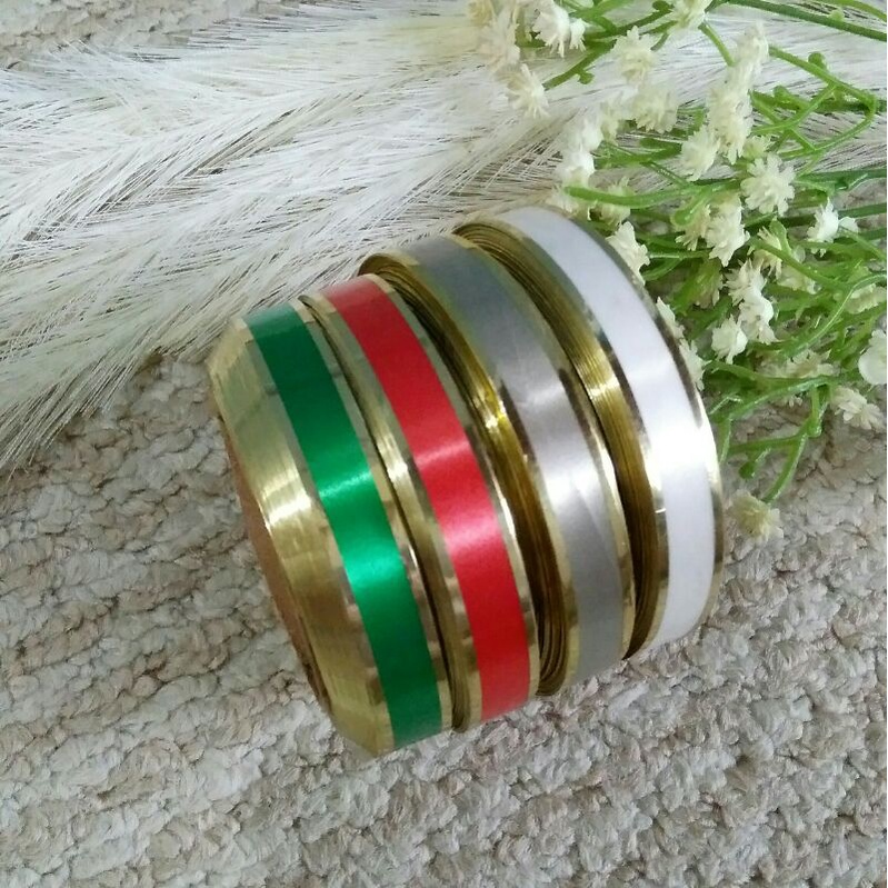 

pita jepang roll kertas list emas gold glossy ribbon hampers parcel ketupat natal 3/8 inch +- 1 cm