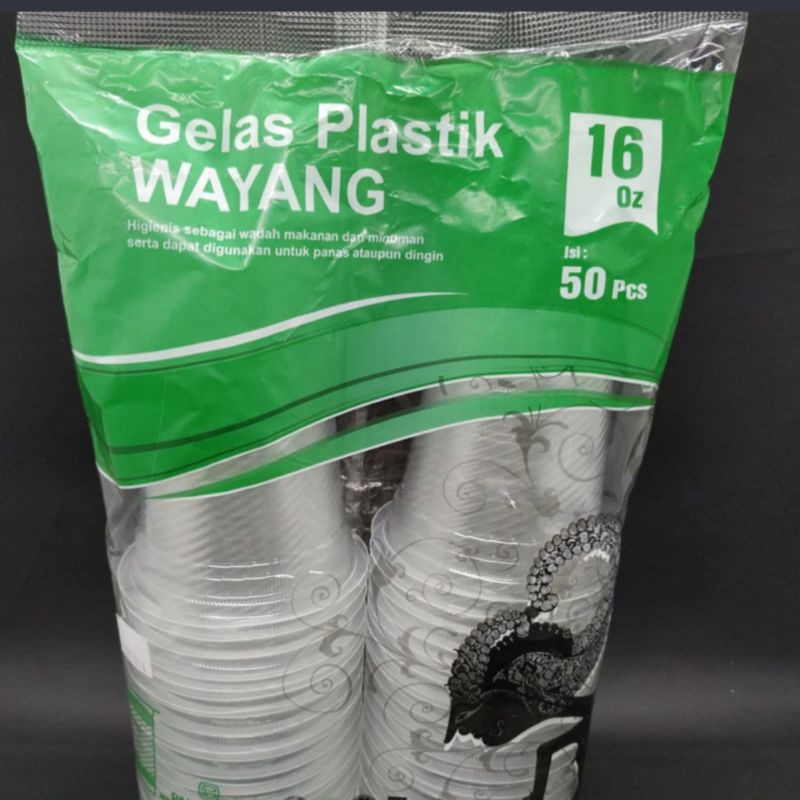 Gelas Plastik Wayang 16 Oz / Gelas Plastik Kopi/ Es 16 0z