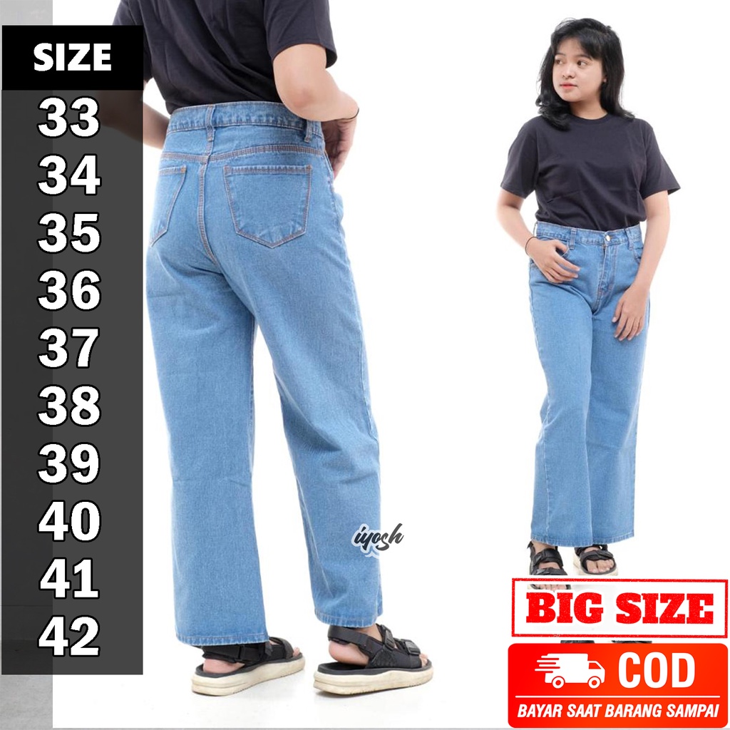 KULOT Jeans Jumbo Wanita 33-42 / Kulot Highwaist BB 50-100 KG Celana Jeans Wanita