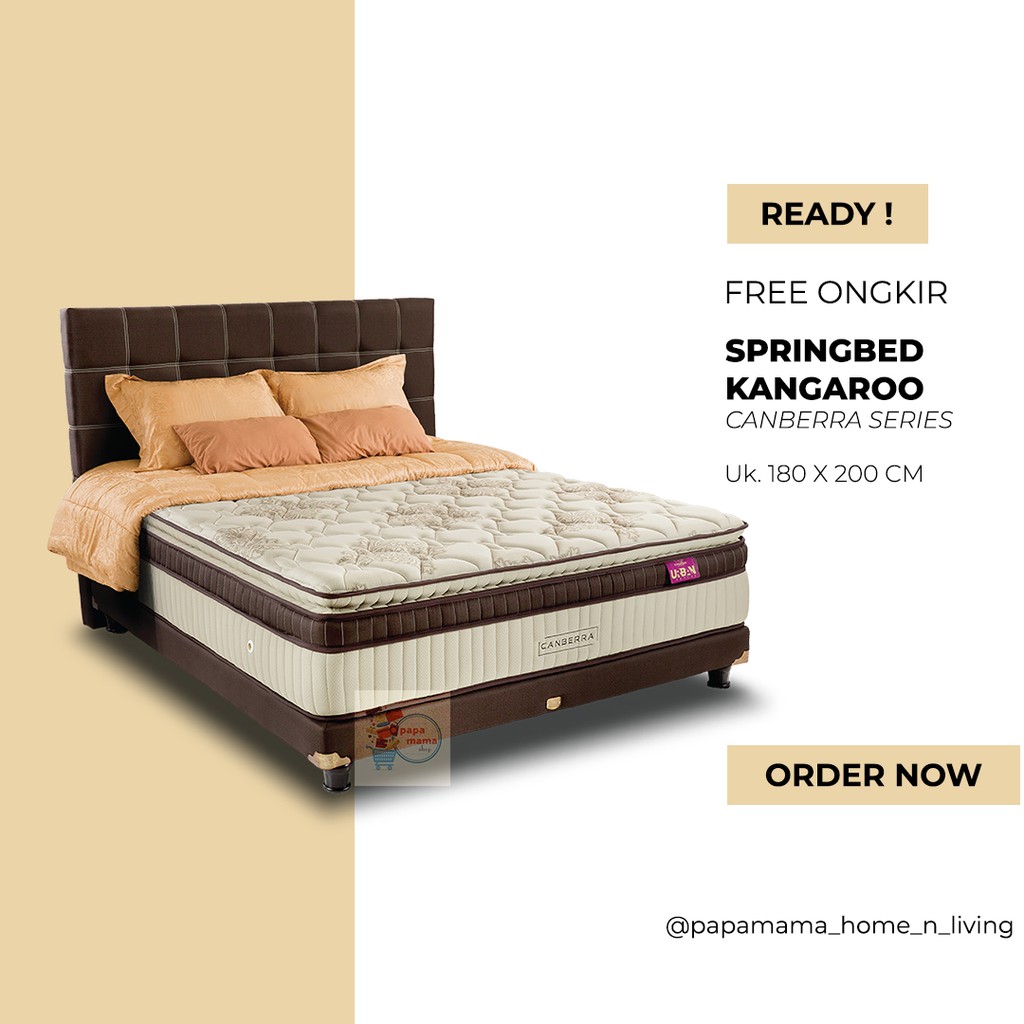 Kangaroo SpringBed Canberra - Mattress Only dan Fullset Divan & Sandaran Original - Medan