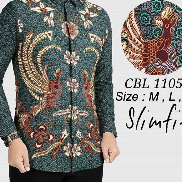 LANGSUNG KIRIM.. CBL 1105 HEM KEMEJA BATIK PRIA SLIM FIT LENGAN PANJANG COLIN DION