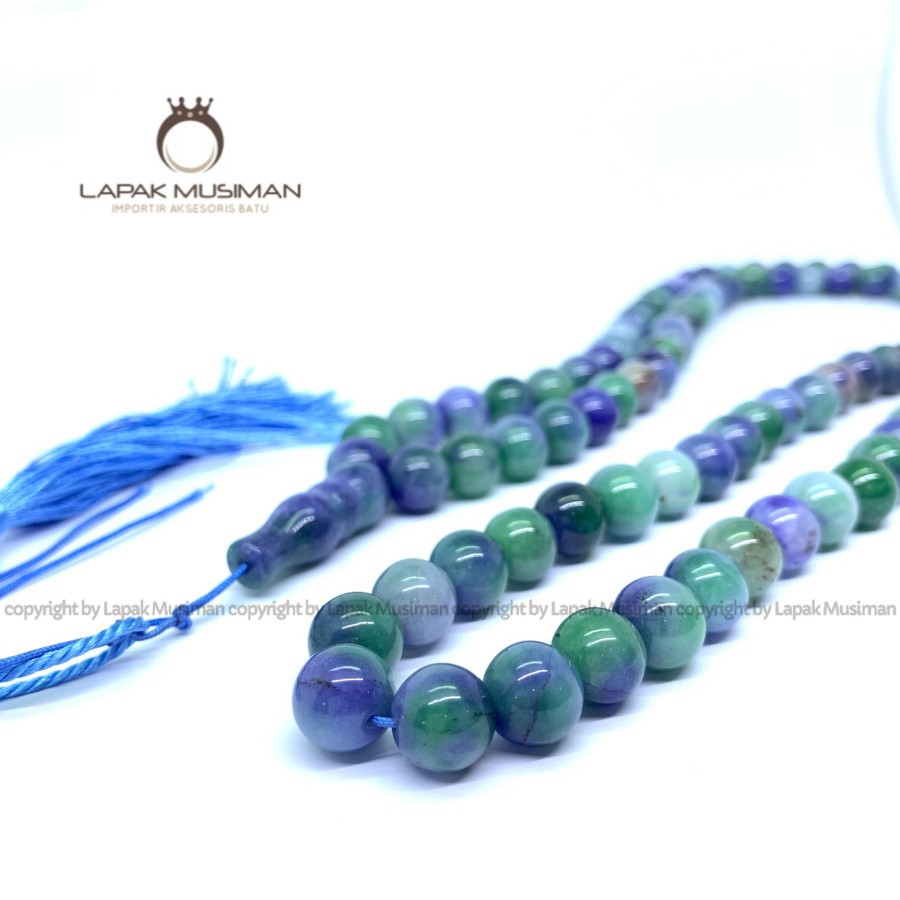 [Bayar di Tempat] Tasbih Batu Blue Saphire Afrika 99 Butir