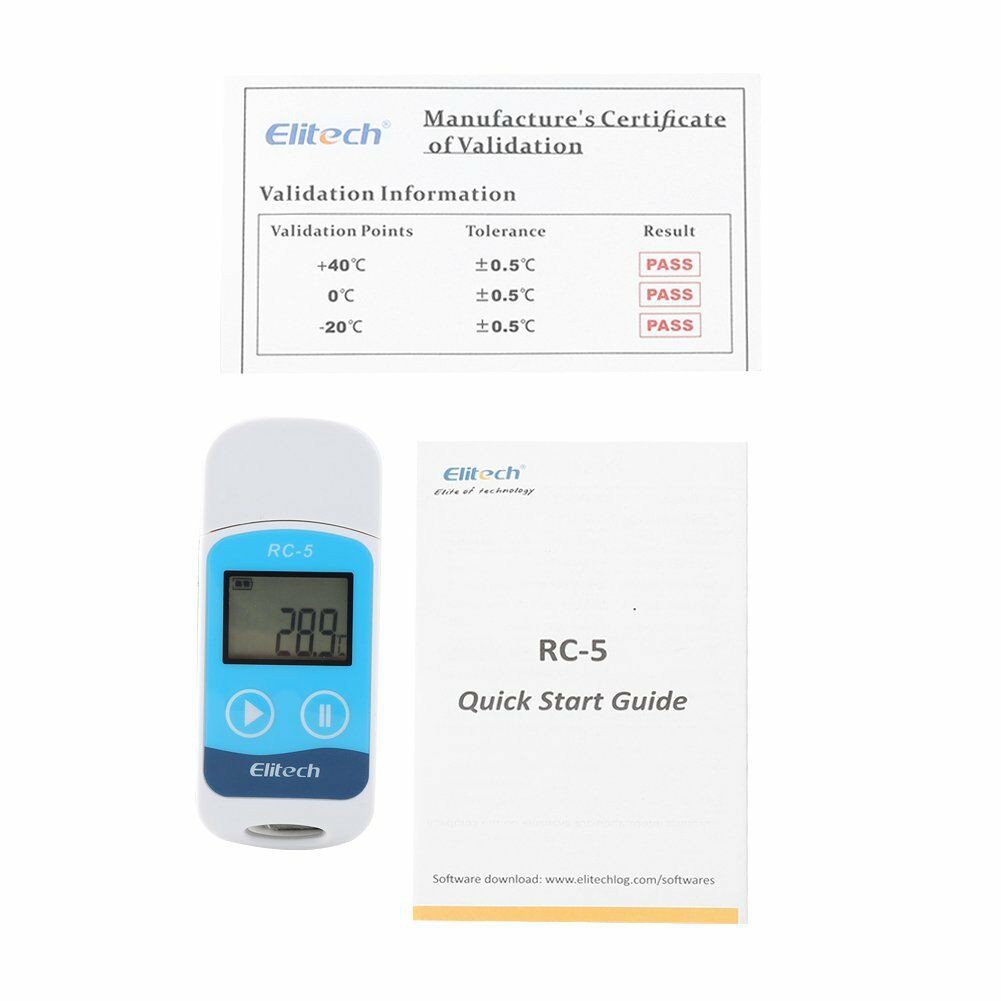 Elitech RC5 RC-5 USB Thermometer Temperature Data Logger Humidity Recorder 32000Points High Accuracy