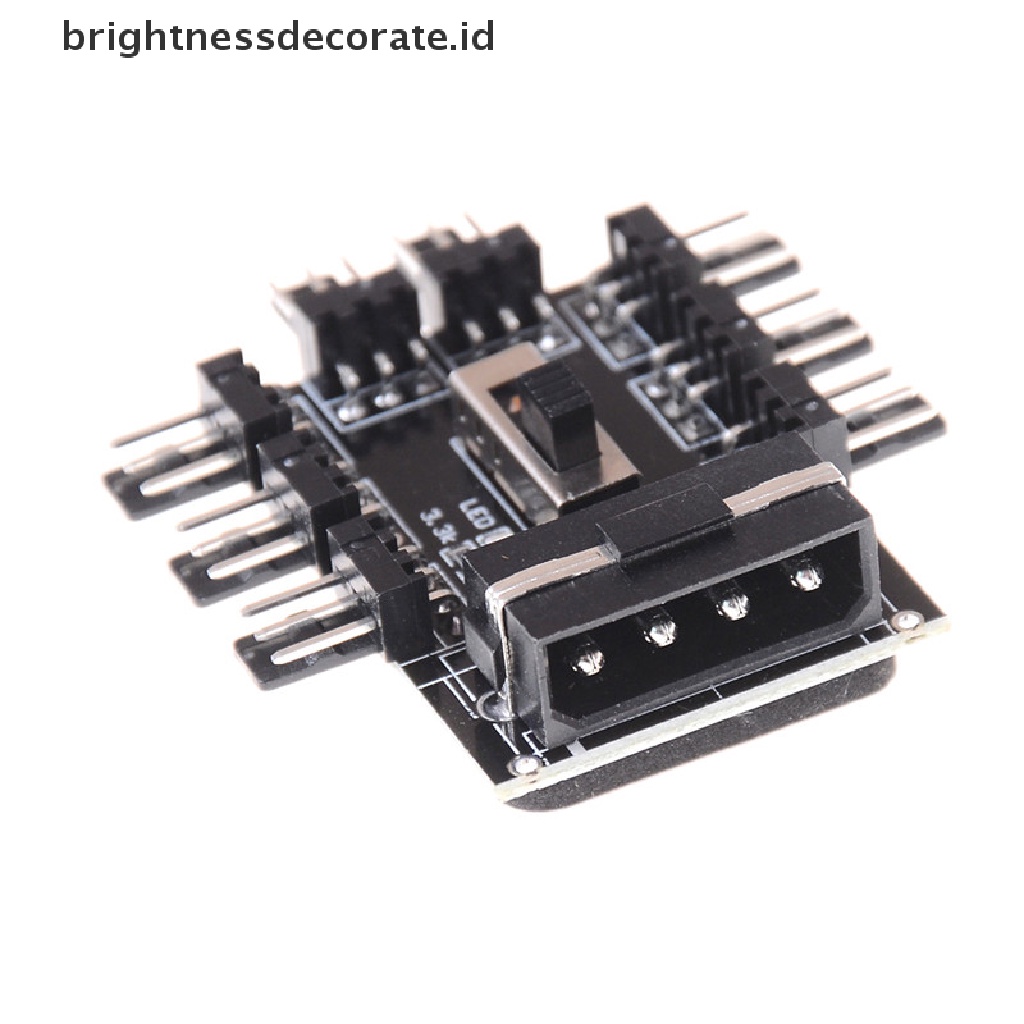 Hub Power Adapter Splitter Ide Molex 1 Ke 8 Arah 3 Pin Untuk Kipas Pendingin Pc