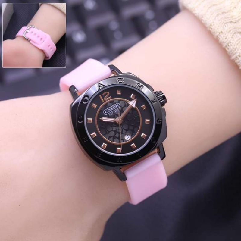 JAM TANGAN WANITA COACH RUBBER DM 3CM