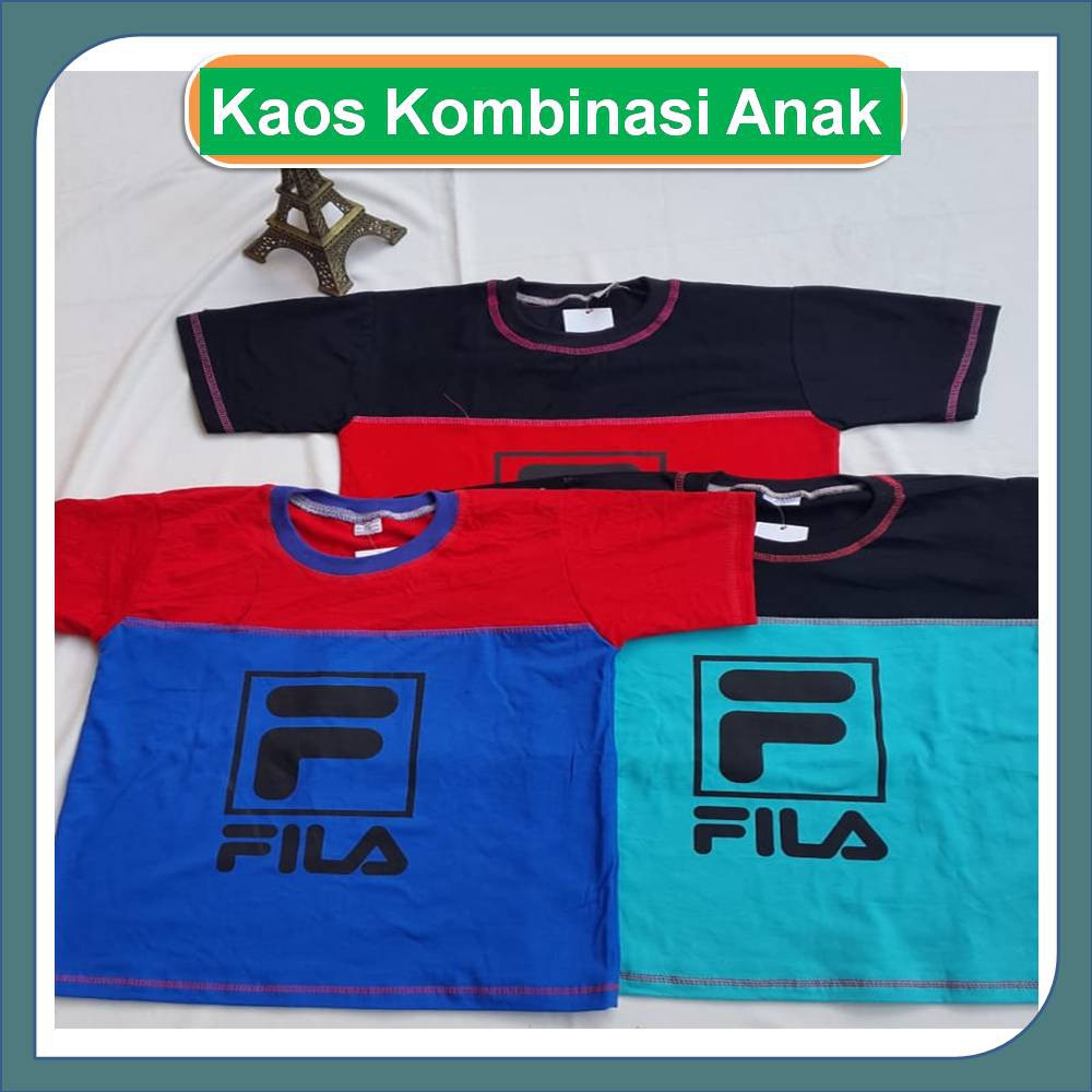 Kaos Kombinasi Anak Motif Murah Usia Tahun Size S M L Xl Merah Hijau Biru Shopee Indonesia