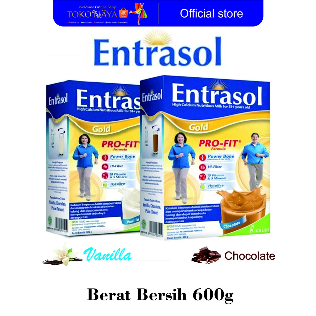 

Susu Entrasol Gold 600 g Coklat / Vanila