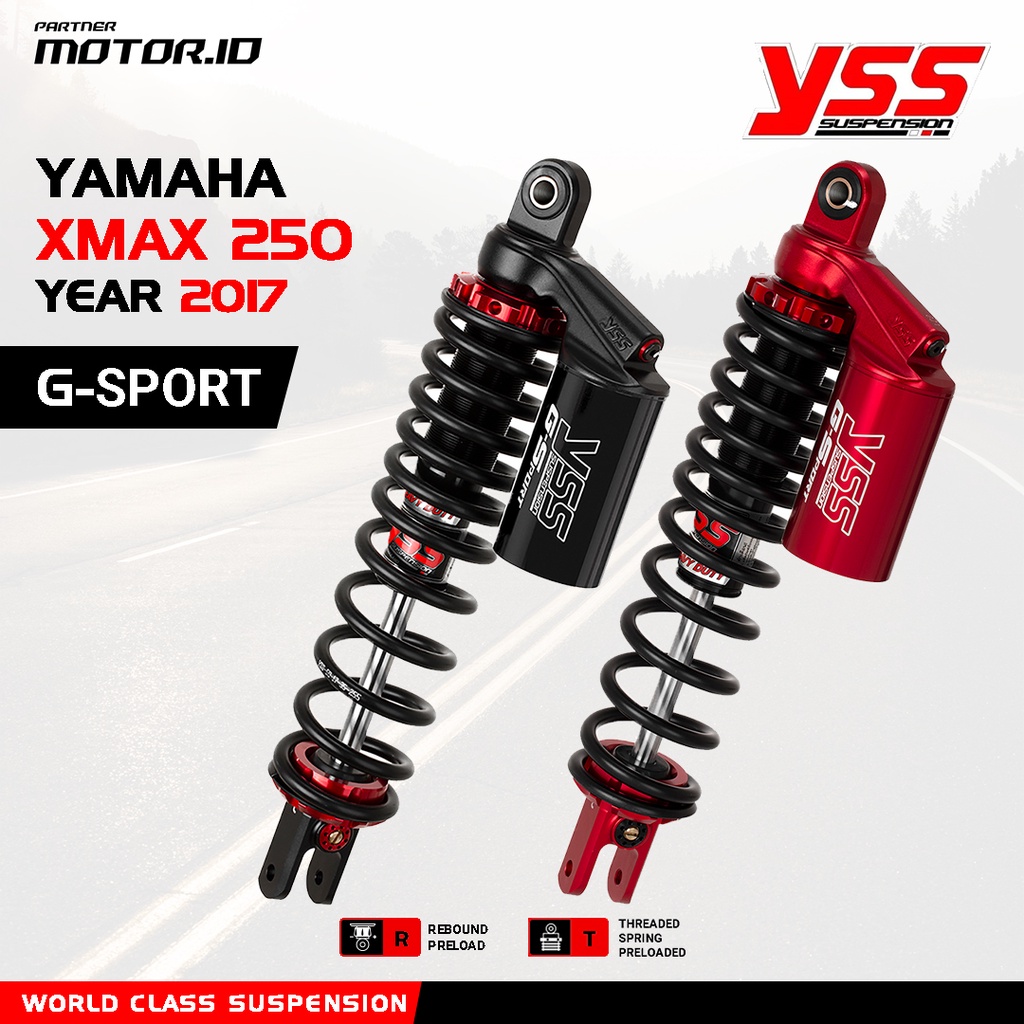 SHOCK BELAKANG YAMAHA XMAX 250 YSS G-SPORT BLACK RED SERIES