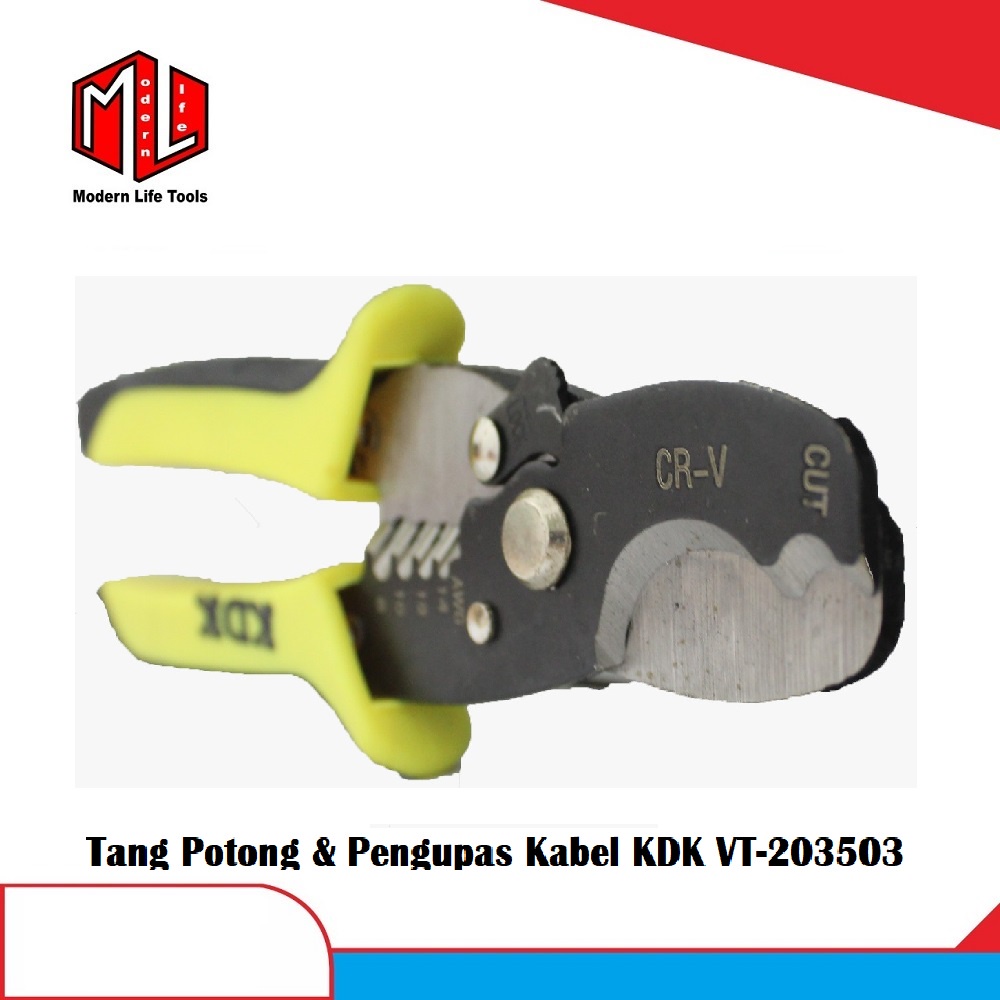 Tang Potong dan Kupas Kabel Dual Cable Cutting Stripping 7inch KDK