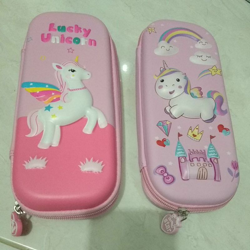 

Tepak Kotak Pensil Hard Cover 3D Pony Unicorn Pencil Case Import