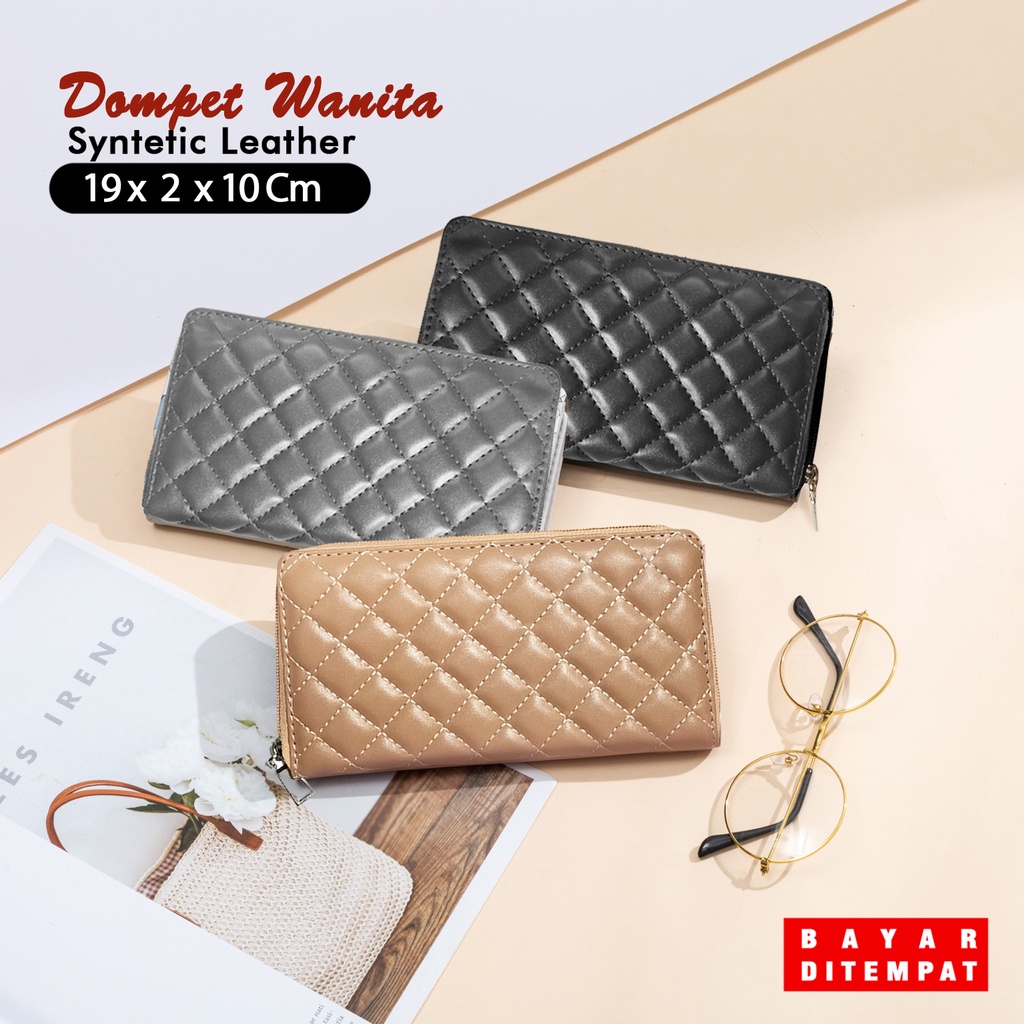 dompet panjang wanita kulit sintetis dompet korea tempat kartu dan uang muat tempat HP dompet wanita murah remaja trendy