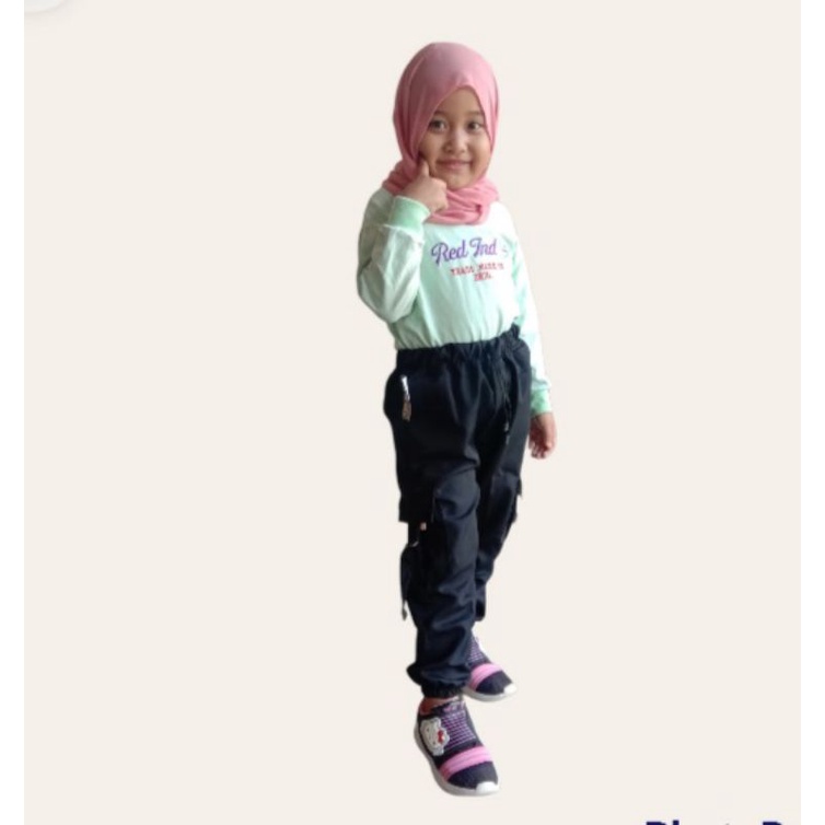 CELANA ANAK PEREMPUAN 1-12 TAHUN CELANA JOGGER CARGO ANAK CEWEK FASHION BAWAHAN ANAK