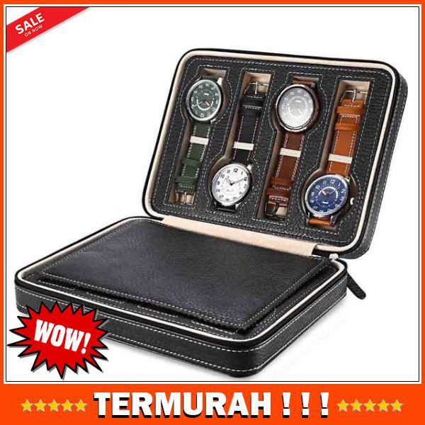 KOTAK JAM TANGAN DISPLAY BOX BAHAN KULIT 8 GRID - L-001