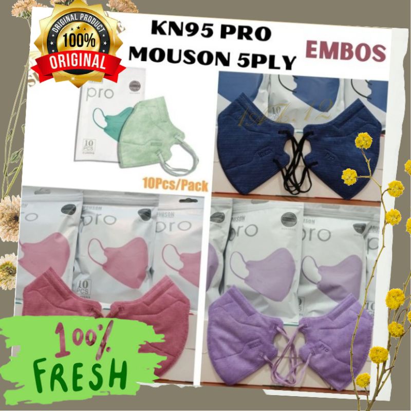 Masker Kn95 pro mouson protective mask warna Masker kn95 pro we mask medis warna hitam putih