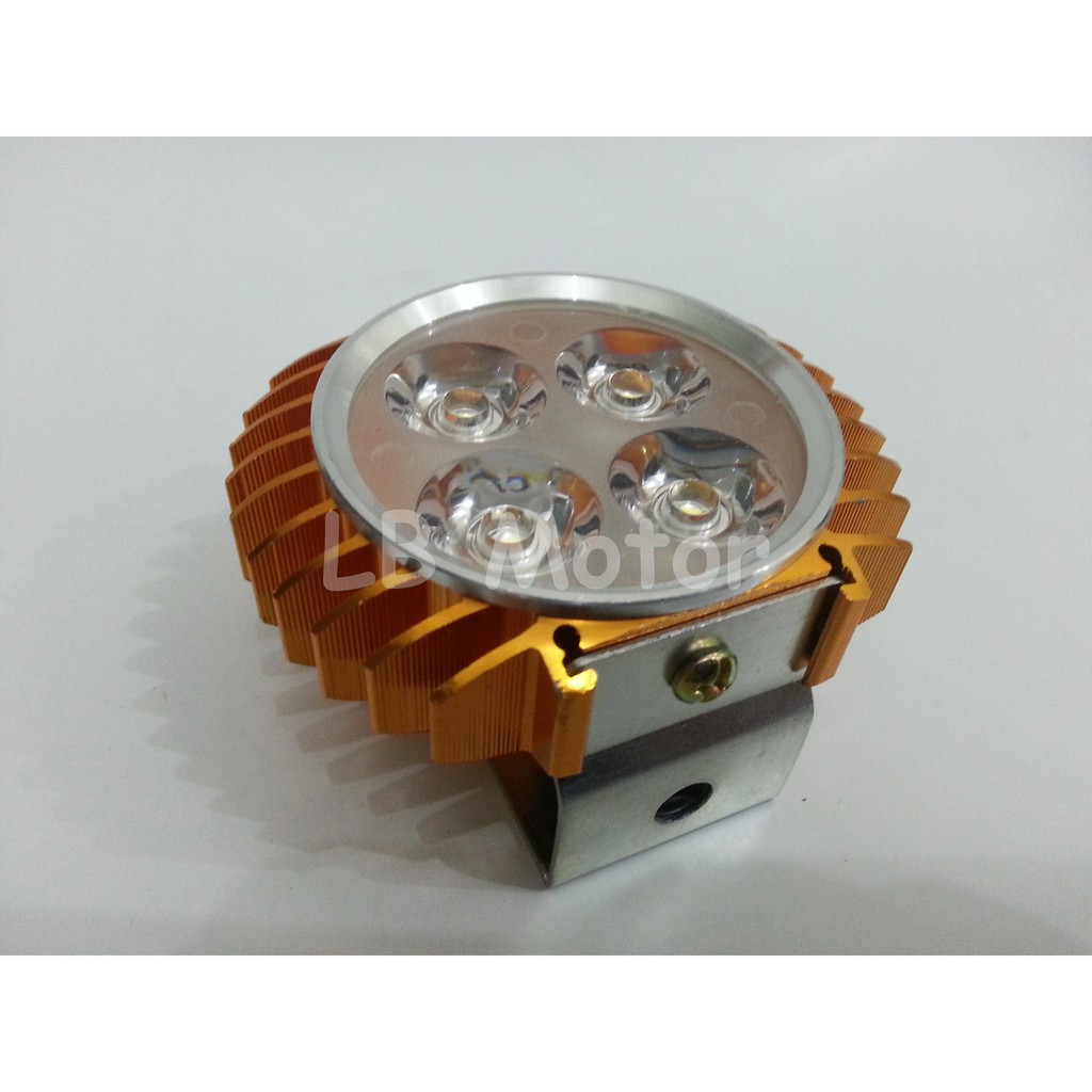 Lampu Tembak Sorot LED 4 Mata Variasi Motor Orange