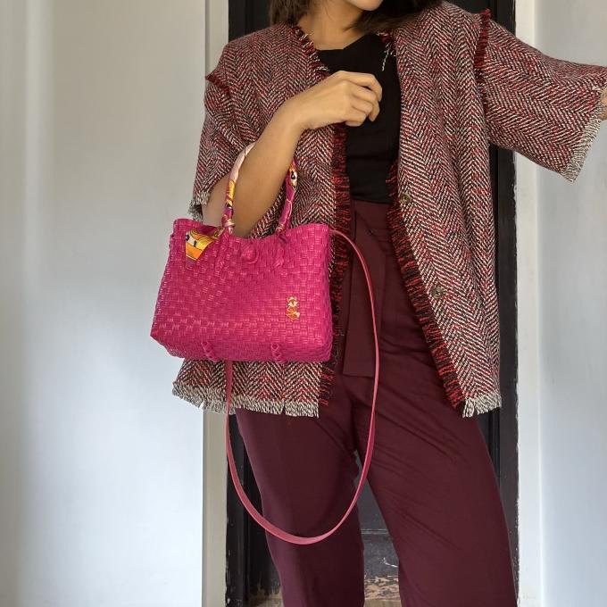 kalana magenta jali anyaman bag tas selempang wanita
