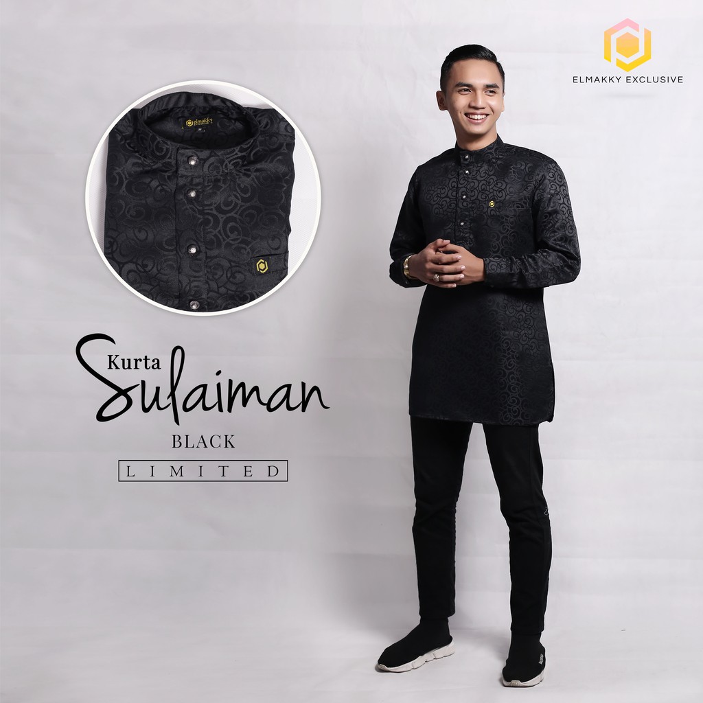 KURTA SULAIMAN BLACK BY ELMAKKY EXCLUSIVE