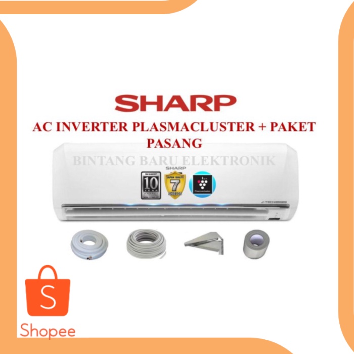 Dijual parts PEMASANGAN DKI  AC INVERTER SHARP 1PK AH-XP10UHY R32 PLASMACLU Diskon