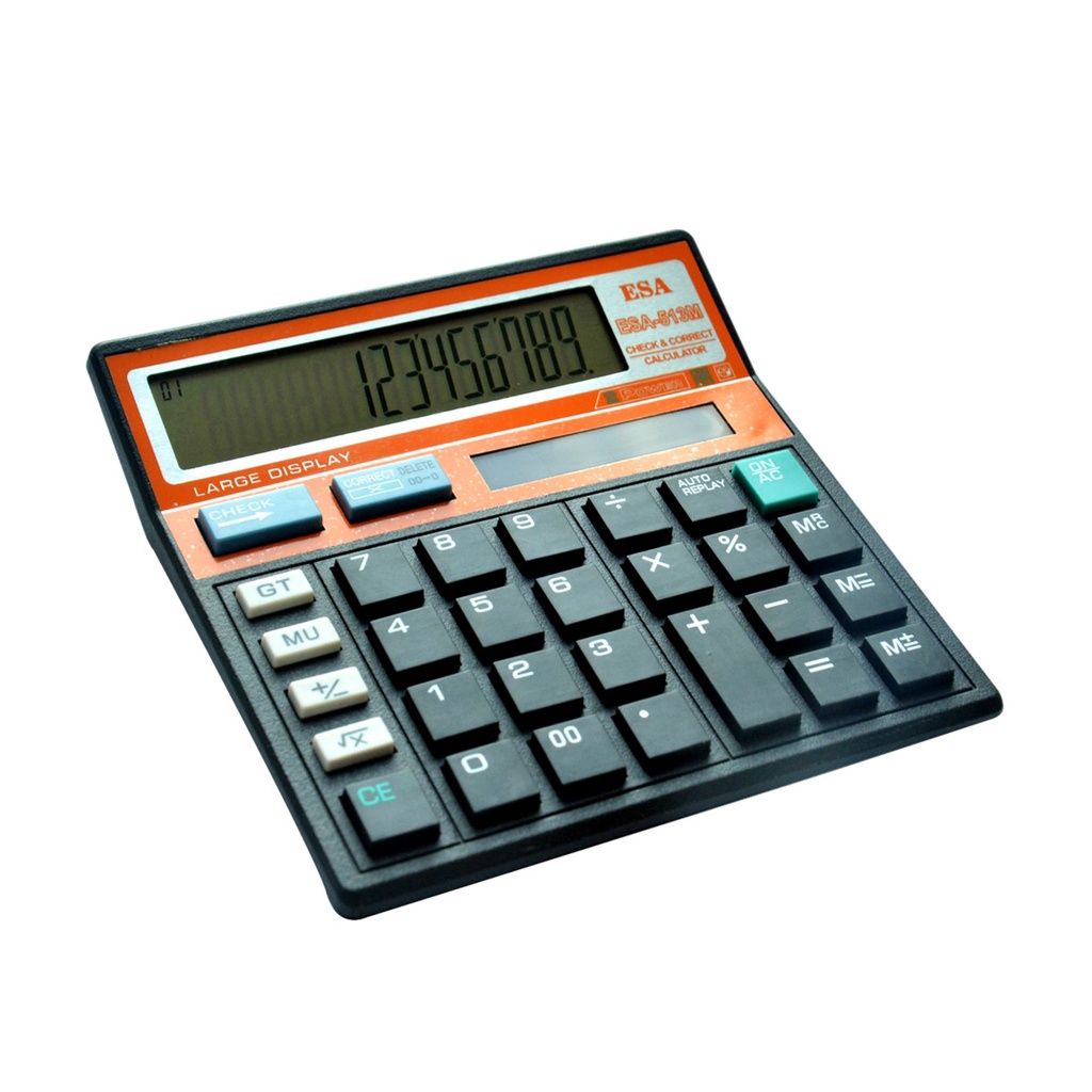 Kalkulator Meja Dagang 14 Digits Kalkulator Check Correct ESA 513M Free Baterai
