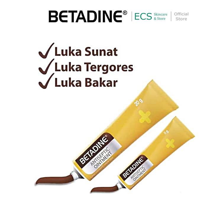 Betadine Antiseptic Ointment Ukuran 20 Gr - Salep Luka Antiseptik Mencegah Infeksi 20gr - Untuk Luka Bakar, Terpotong, Sunat, Tergores, Dll Oinmen Ointmen Ointmen