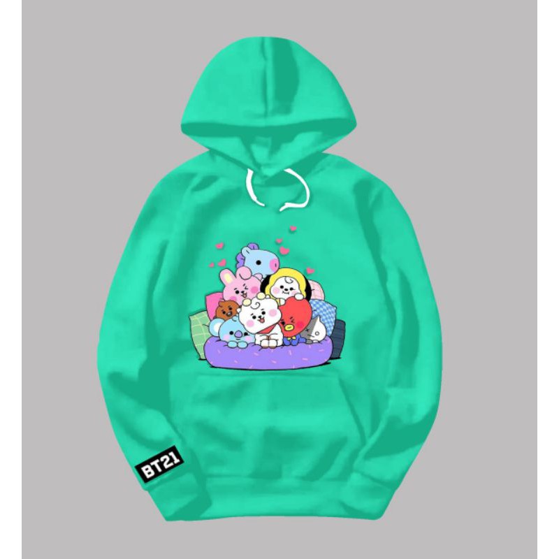 sweater hoodie anak BT21 korea model kekinian umur 4-10 tahun bisa COD