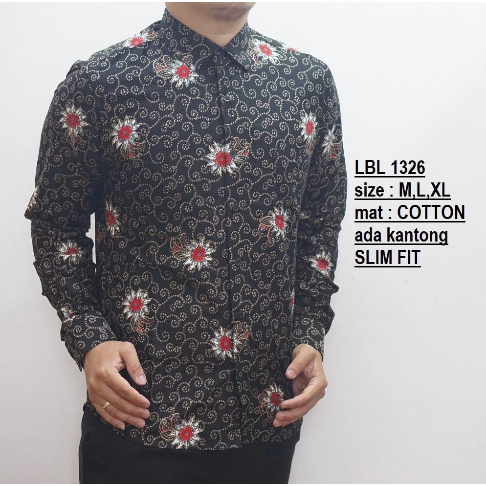 Luigi Baju Batik Pria | Kemeja Batik Slimfit | Lengan Panjang Hem Katun LBL1326