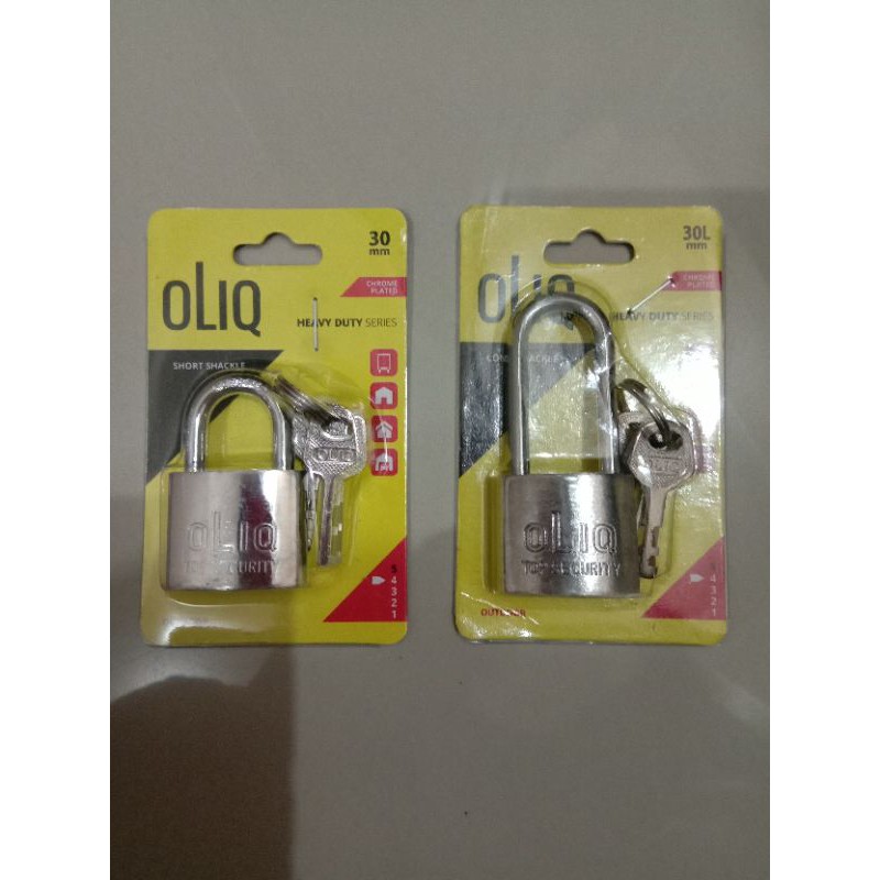 Gembok Putih OLiq 30mm Leher Panjang dan Pendek (Short &amp; Long)