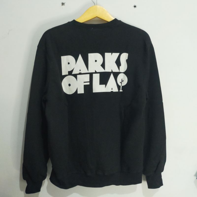 Sweater Crewneck H&amp;m Hnm Park Of LA Black Hitam Pria Wanita Full Tag Free Paper Bag