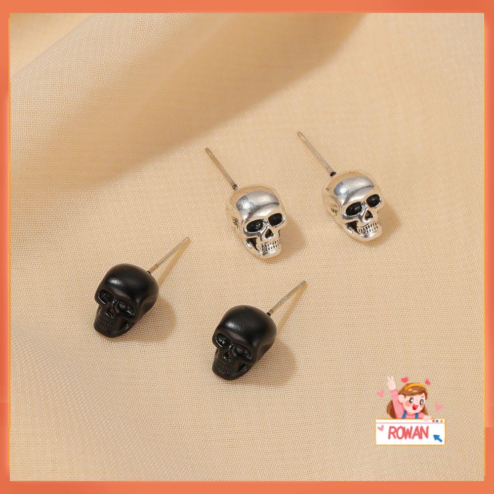 ROW Trend Ear Nail Festival Jewelry Gifts Halloween Stud Earring Ghost Head Copper Gothic Style Piercing Skull Head/Multicolor