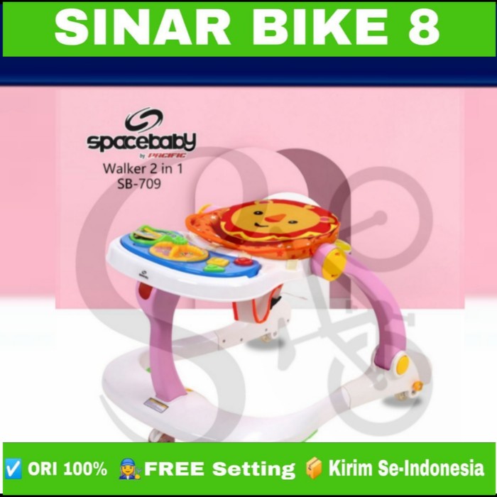 Baby Walker SPACE BABY SB 709 2 In 1 Alat Bantu JAlan Bayi Ada Musik Dan Mainan