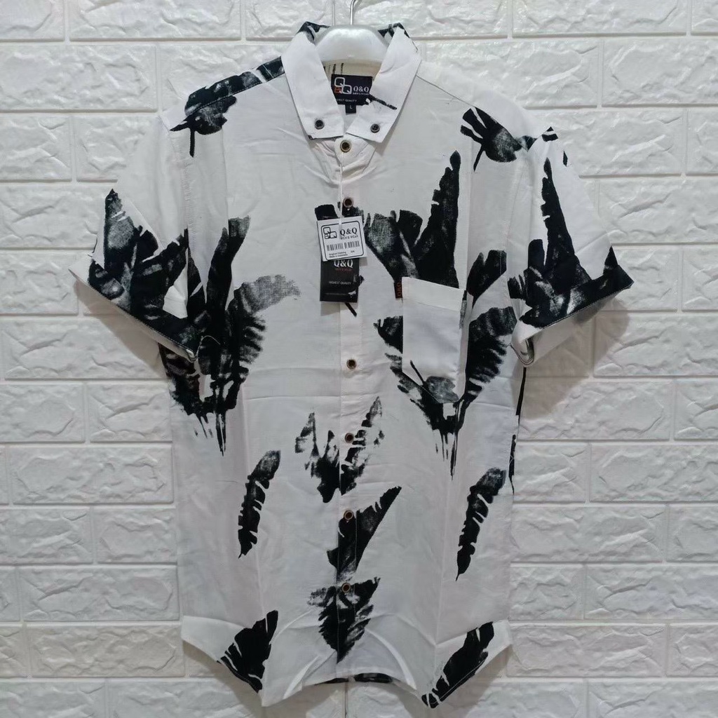 Kemeja Hawaii Pria Motif/ Kemeja Hawai Pria Bahan Rayon Lengan Pendek Baju Kemeja Hawai Pria Pantai Cowok Bali REGGAE Cowok Pendek Satai Rayon Halus Motif Printing Retro [COD]