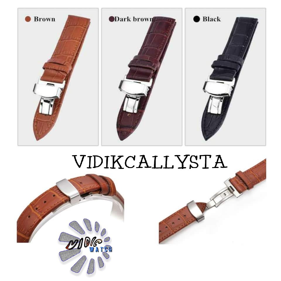 Tali jam strap leather mido 20mm 22mm