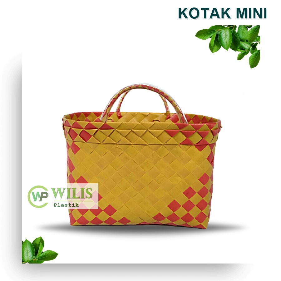 Tas Bingkisan Kotak Mini / Tas Anyam PLastik / Tas Souvenir Parcel Bingkisan / Tas Berkat Hampers